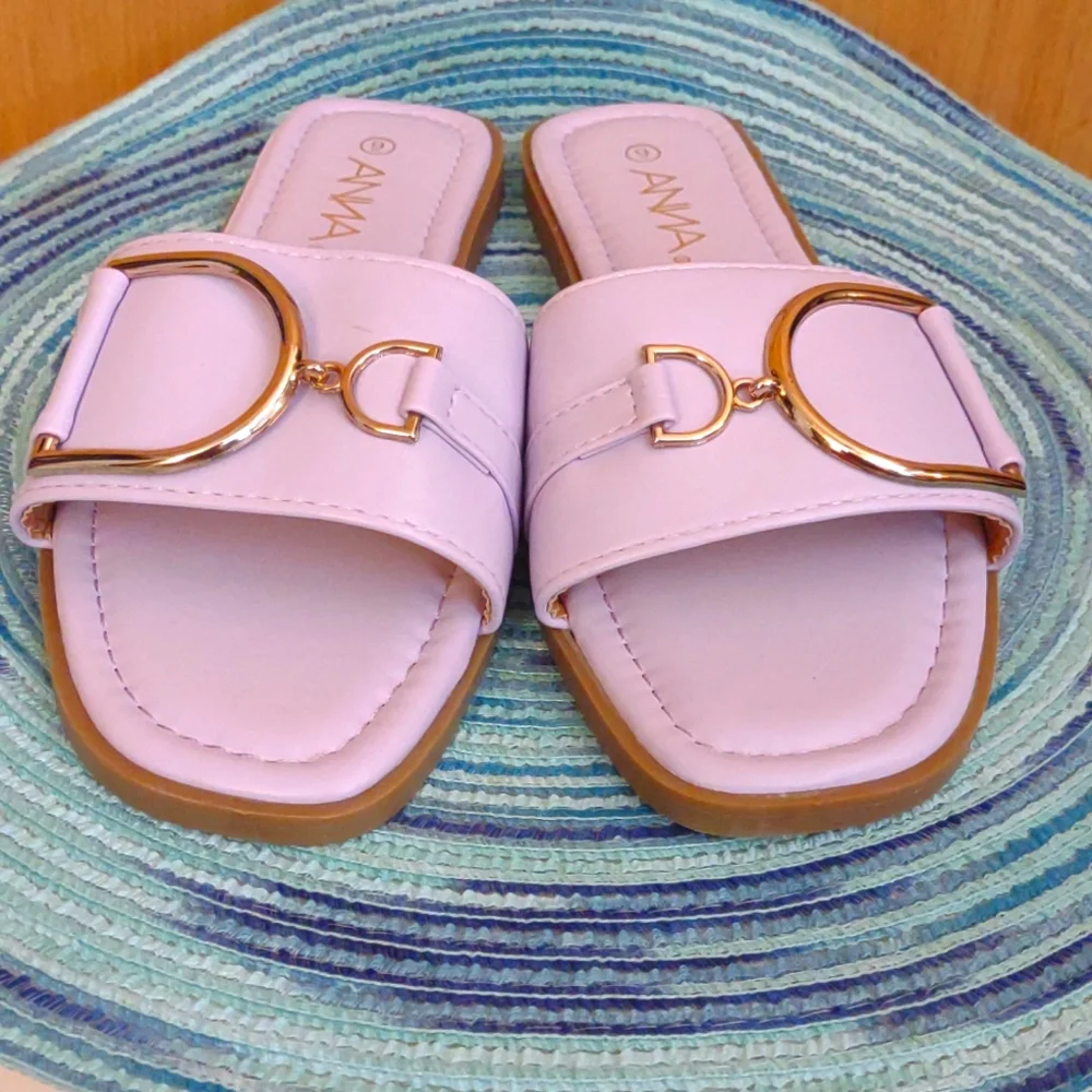 NWOT SZ 9 Purple  Womens Slide Sandals By Anna - Picture 5 of 7